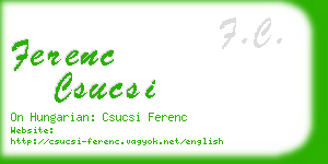 ferenc csucsi business card